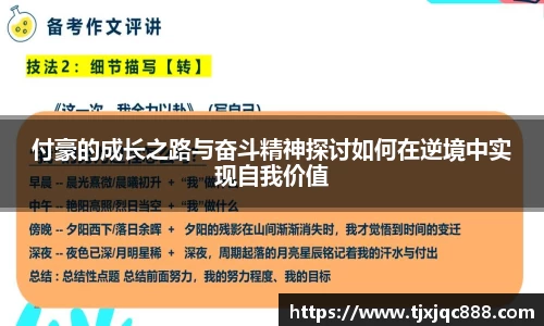 付豪的成长之路与奋斗精神探讨如何在逆境中实现自我价值
